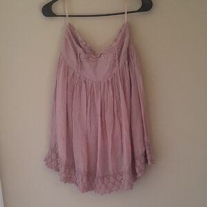 Pink Smocked Ruffled Mini Skirt